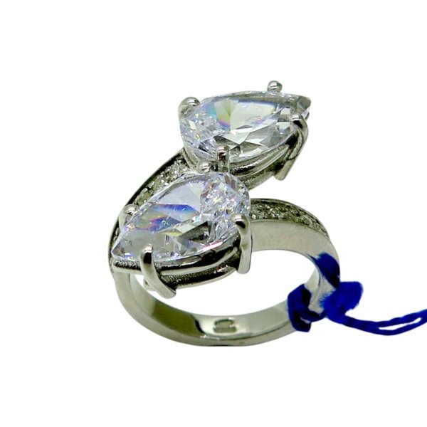Anello contrarie gocce in argento 925