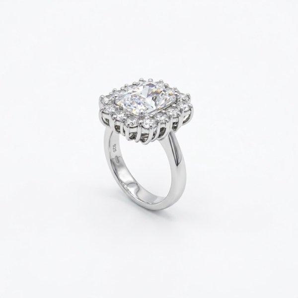 Anello donna contorno in argento 925 prodotto artigianale