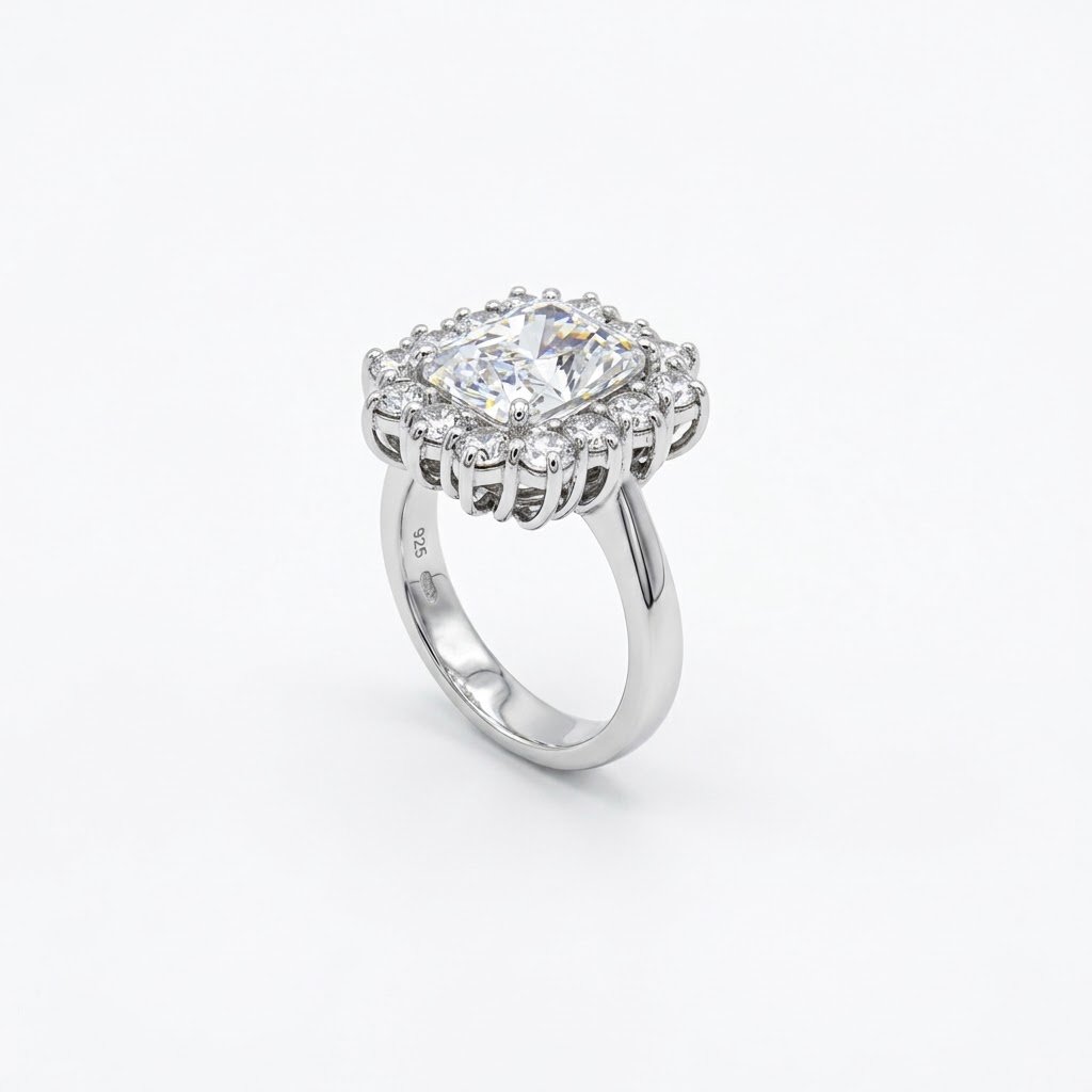 Anello donna contorno in argento 925 prodotto artigianale