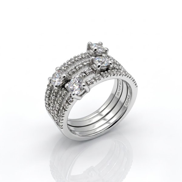 Anello fascia in argento 925 made in italy