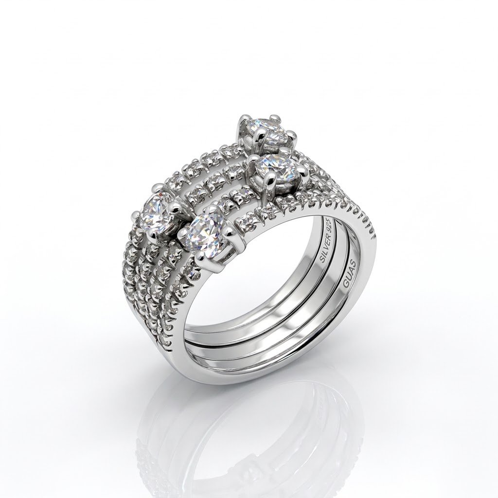 Anello fascia in argento 925 made in italy