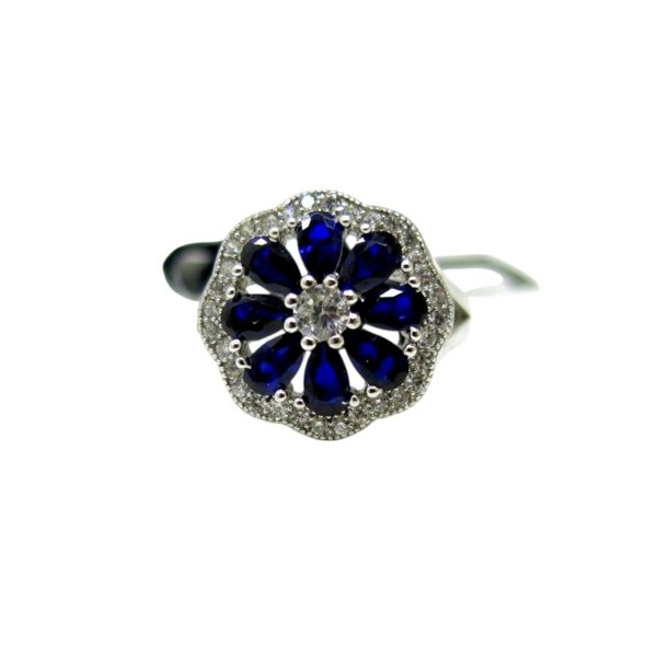 Anello gocce blu swarovski byblos in argento 925