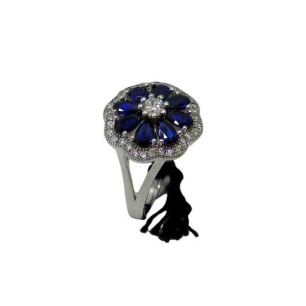 Anello gocce blu swarovski byblos in argento 925