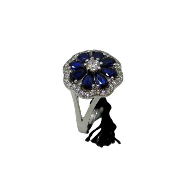 Anello gocce blu swarovski byblos in argento 925