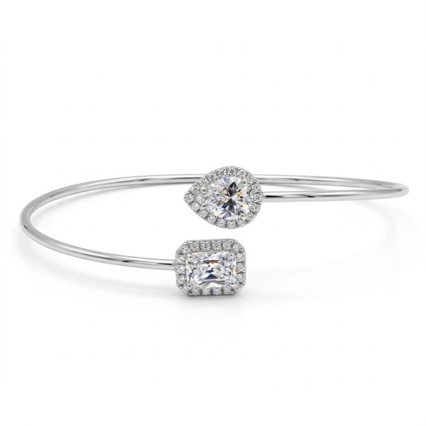Bracciale contrarie rigido in argento 925