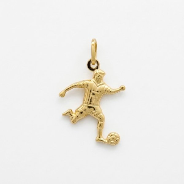 Ciondolo calciatore in oro giallo 18 ct