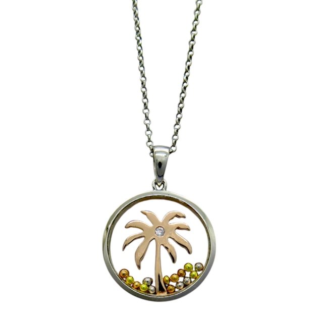 Ciondolo pianta palma in argento 925 Les Folies