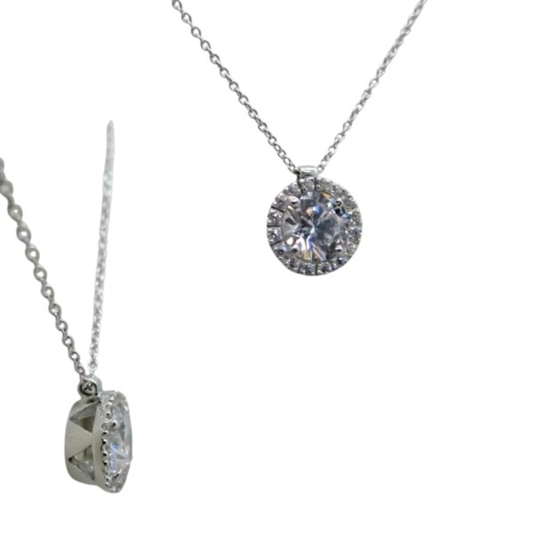 Collana Ciondolo punto luce con contorno in argento 925