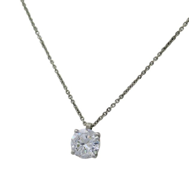 Collana ciondolo punto luce zircone 1 cm in argento 925