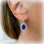 URONE Orecchini Donna Argento 925 Con Zirconia Blu - Pendenti Quadrati Scintillanti, Regalo Idea Compleanno Matrimonio
