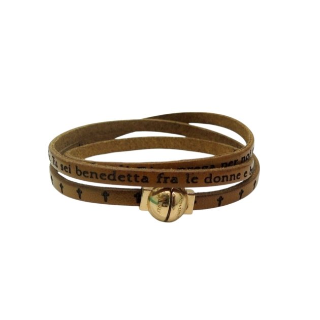 Bracciale preghiera in pelle cuoio