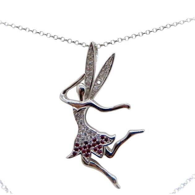 Ciondolo fatina con swarovski in argento 925