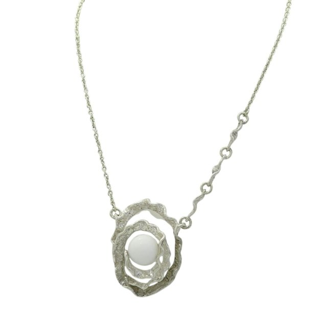 Collana Agata Bianca Athena in argento
