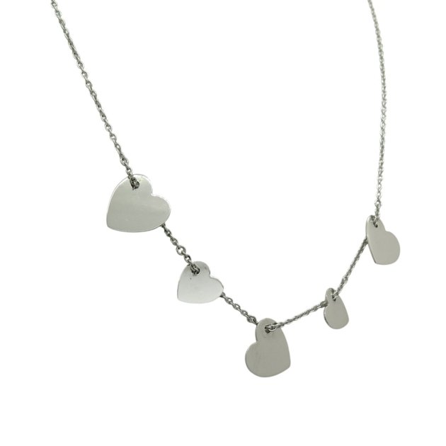 Collana cuori pendenti in argento 925