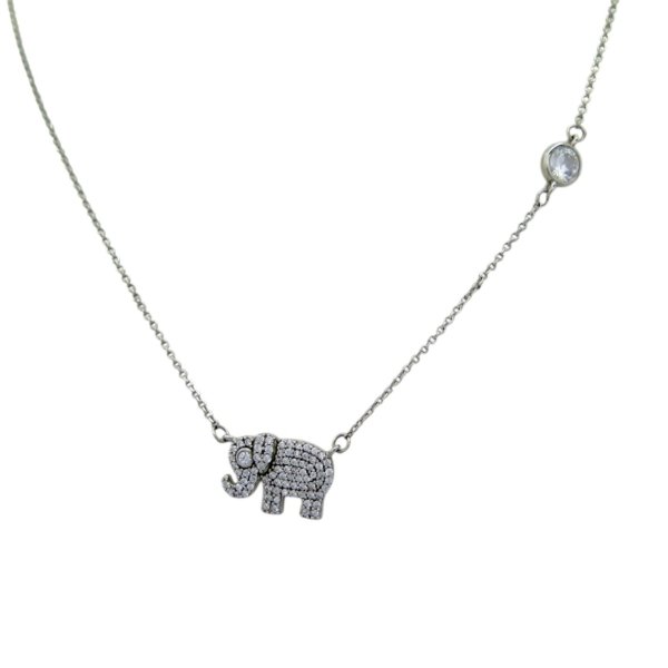 Collana elefante e punto luce in argento