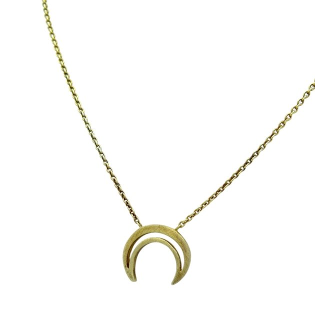 Collana luna calante argento 925 placata oro giallo diva gioielli