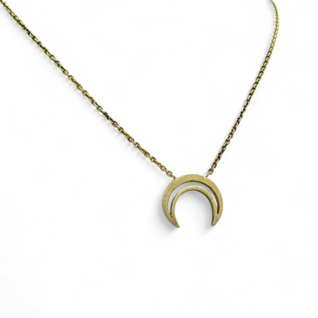Collana luna calante argento 925 placata oro giallo diva gioielli