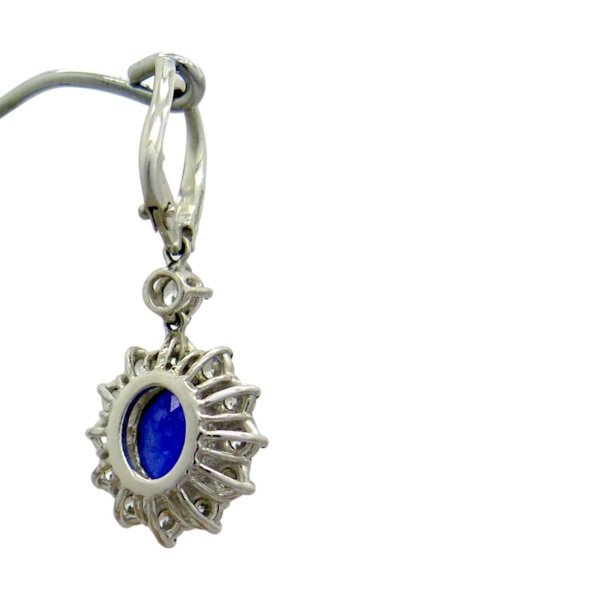 Orecchini pendenti contorno blu in argento 925