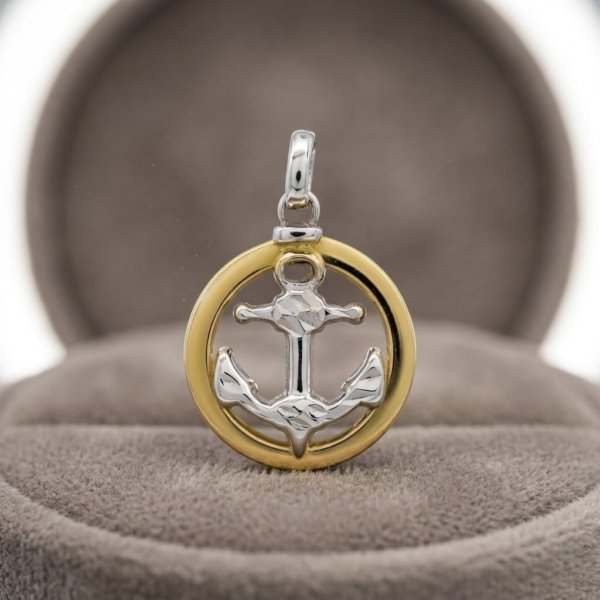 Ciondolo ancora in oro 18 ct