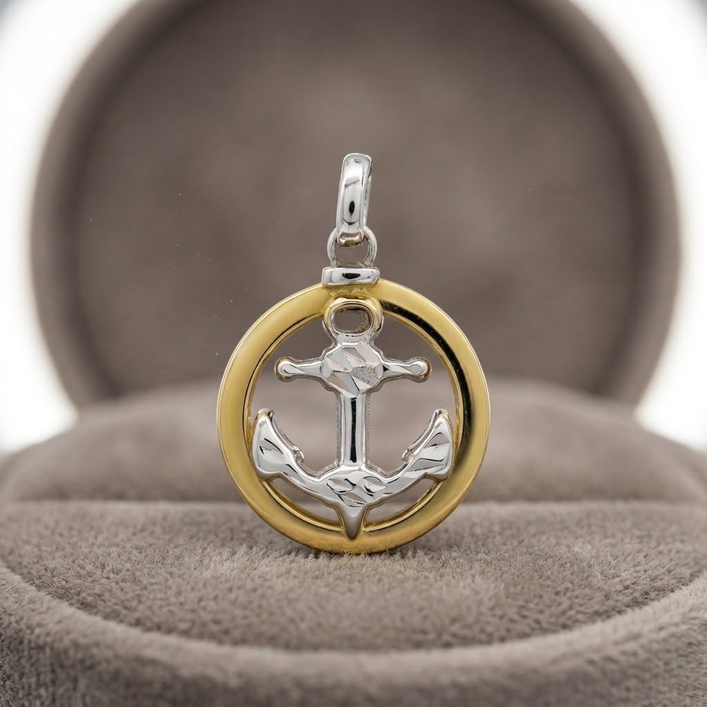 Ciondolo ancora in oro 18 ct