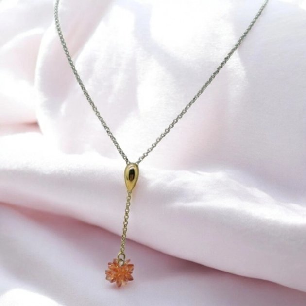 Collana cristallo color ambra in argento 925