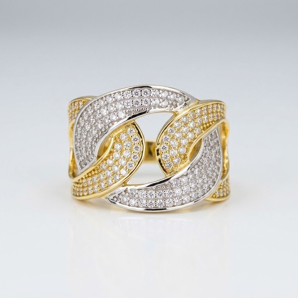 Anello fascia groumette in oro 18 ct