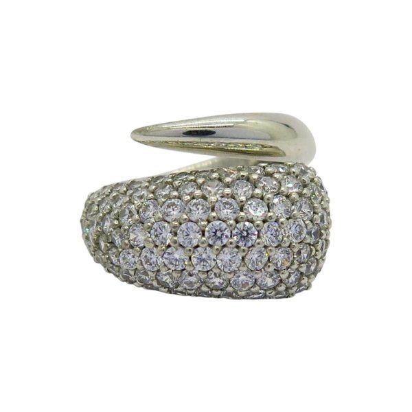 Anello goccia pavè in argento 925