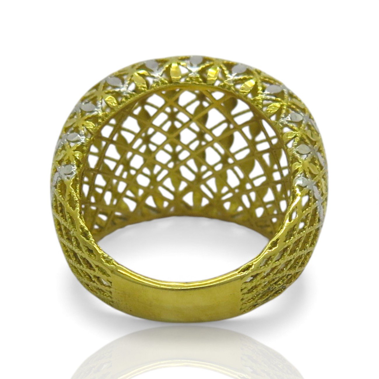 Anello traforato laser in oro 18 ct