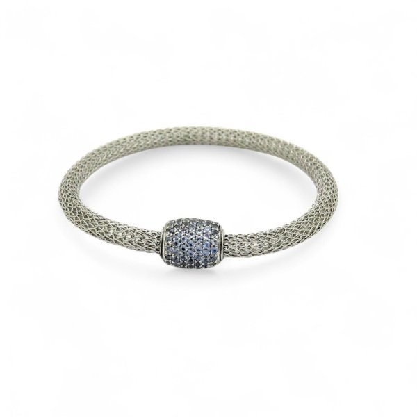 Bracciale estivo barilotto pietre azzurre
