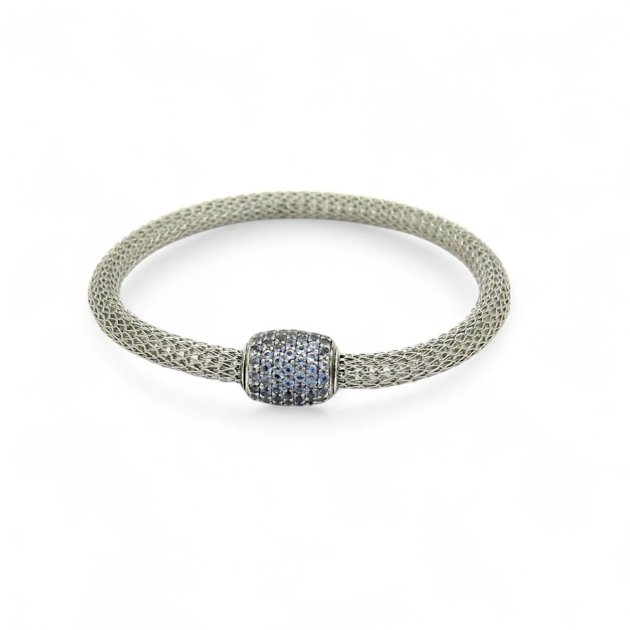 Bracciale estivo barilotto pietre azzurre