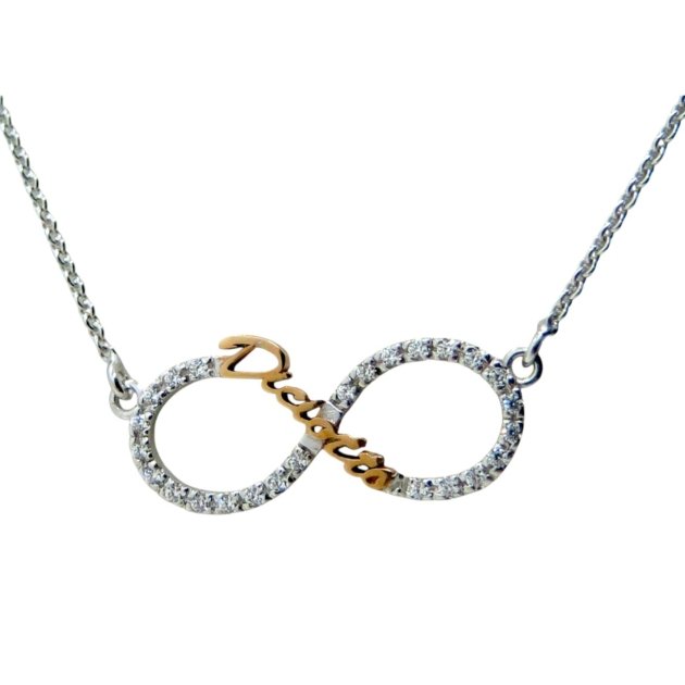 Collana 18 diciottesimo compleanno e infinito in argento 925