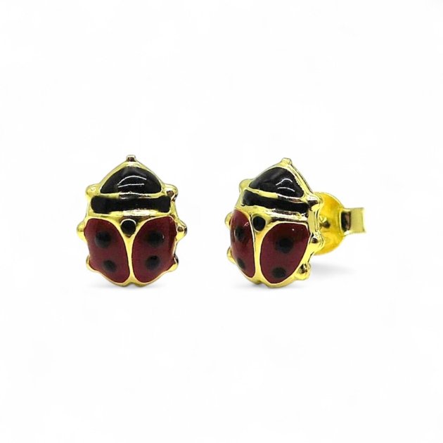 Orecchini coccinella in oro giallo 18 ct