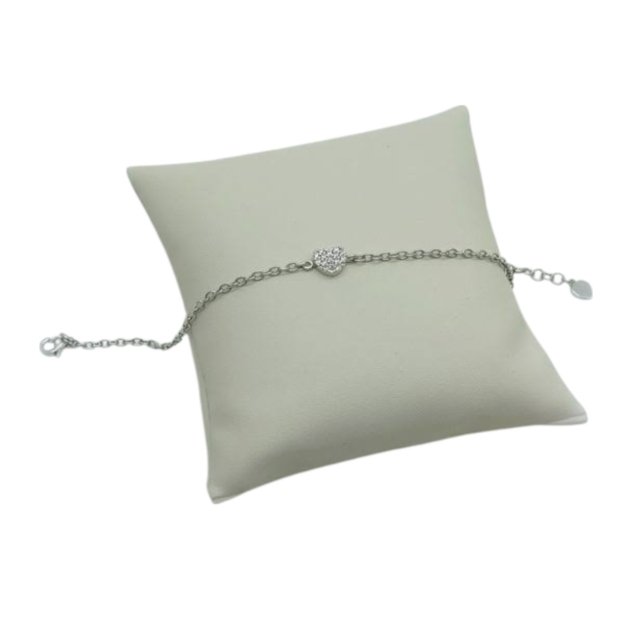 Bracciale cuore in argento 925 e zirconi