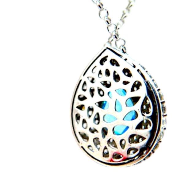 Collana ciondolo goccia topazio azzurro in argento 925
