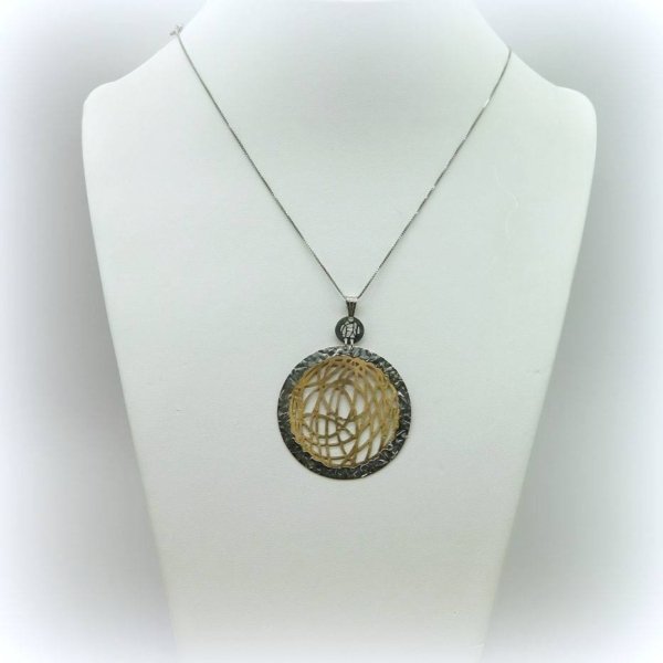 Collana ciondolo traforato in argento 925