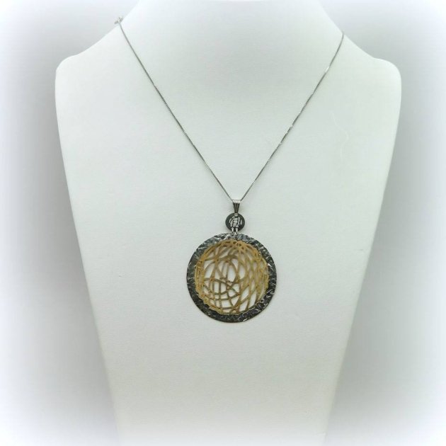 Collana ciondolo traforato in argento 925