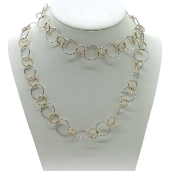 Collana lunga bicolore Fraboso argento 925