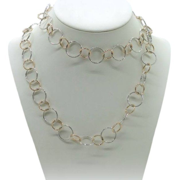 Collana lunga bicolore Fraboso argento 925