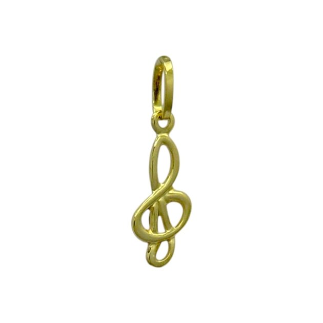 Ciondolo chiave di violino in oro giallo 18 ct