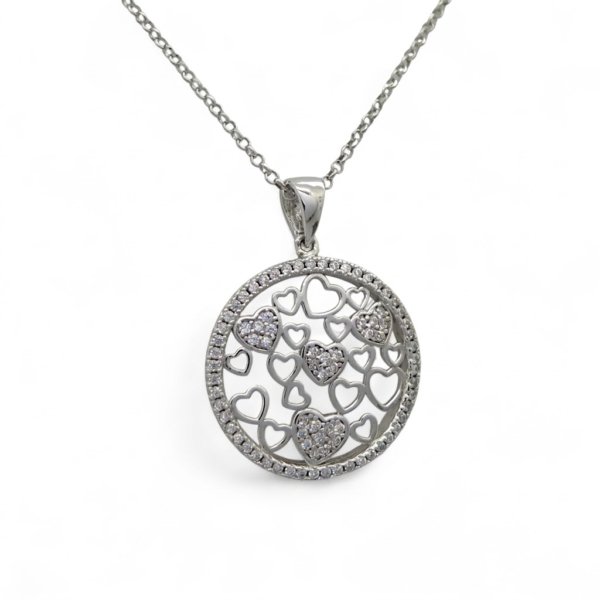 Ciondolo cuori San Valentino in argento 925