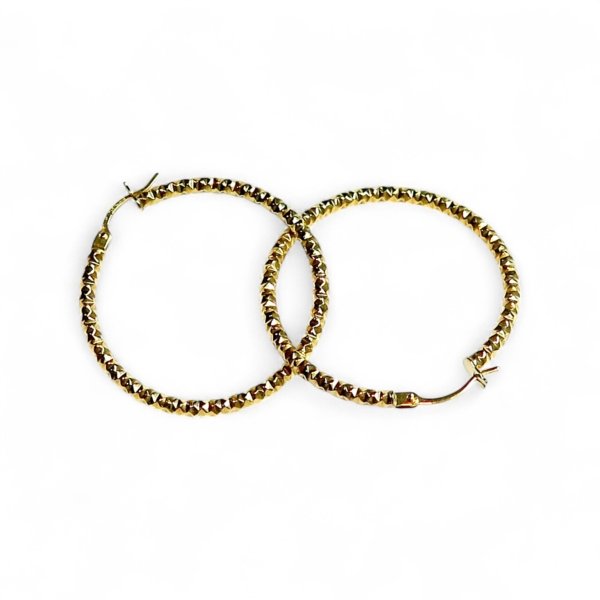Orecchini cerchi pendenti in oro giallo 18 ct