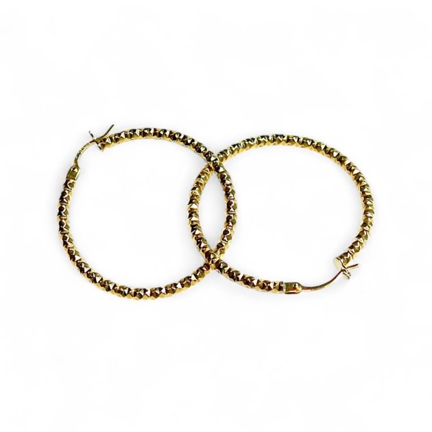 Orecchini cerchi pendenti in oro giallo 18 ct