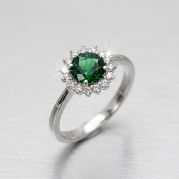 Anello contorno in oro e zirconi