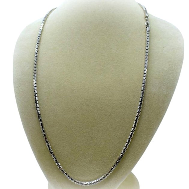 Collana 60 cm ottagonale in argento 925 rodio