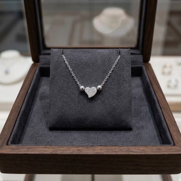 Collana donna cuore jack e co argento e zirconi