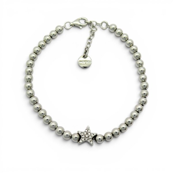 Bracciale stella luminosa sfere argento 925