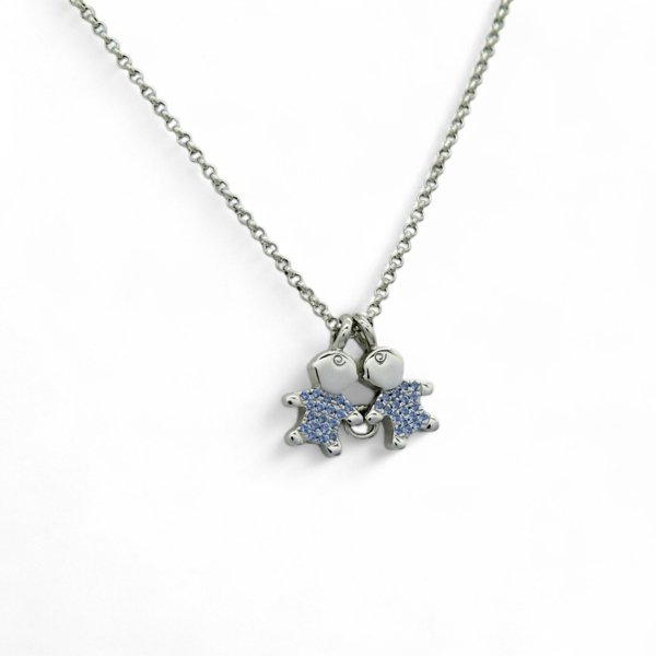 Collana due bimbi in argento 925