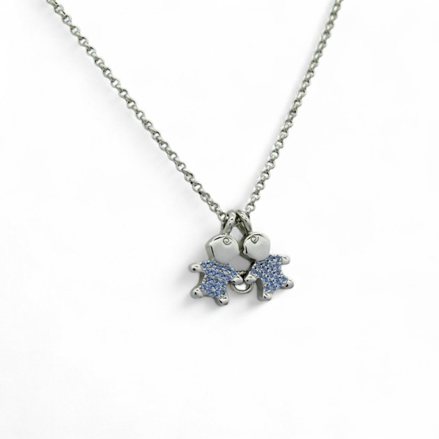 Collana due bimbi in argento 925