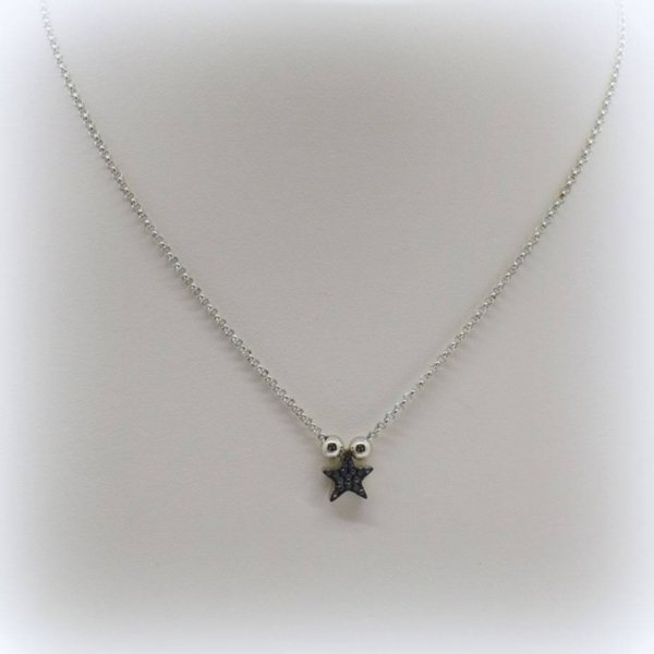 Collana stella blu in argento 925