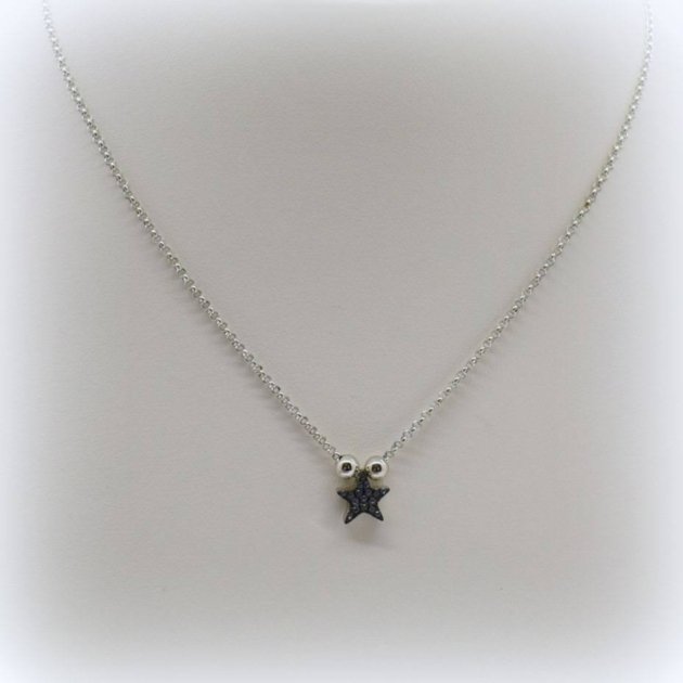 Collana stella blu in argento 925